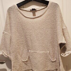 ROBERT LOUIS CREAM-IVORY WOMENS SWEATER SIZE WITH FRONT POCKETS
